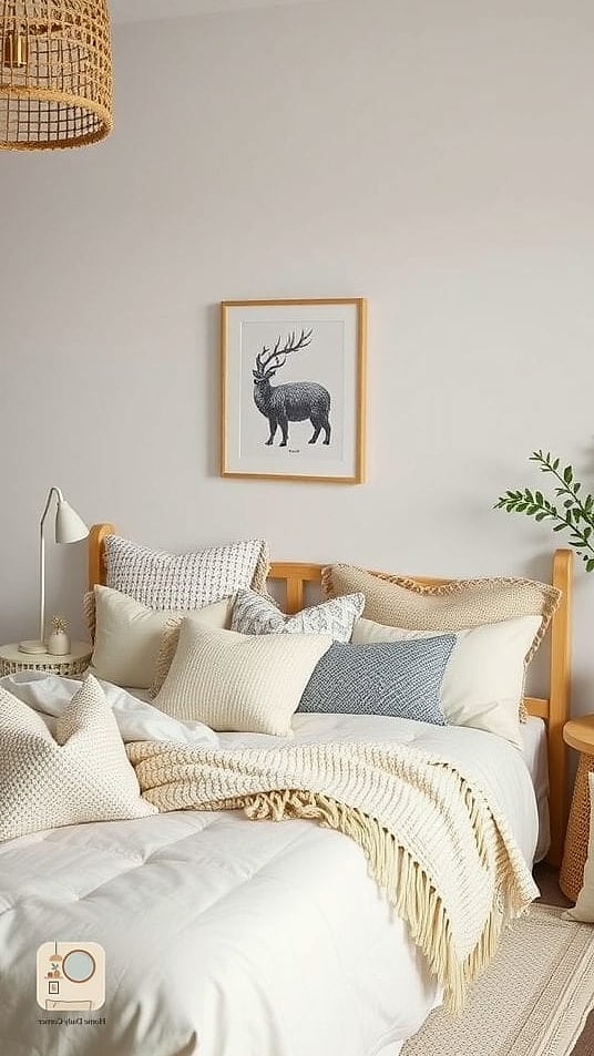 21 Warm Bedroom Ideas to Steal From Interior Designers 22 Layer Multiple Throw Pillows in Varying Textures