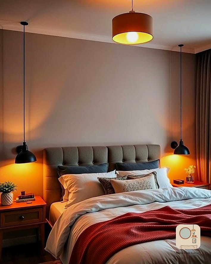 14 Mens Bedroom Decor Ideas to Upgrade Your Home This Weekend 3 Layer in Warm, Layered Lighting