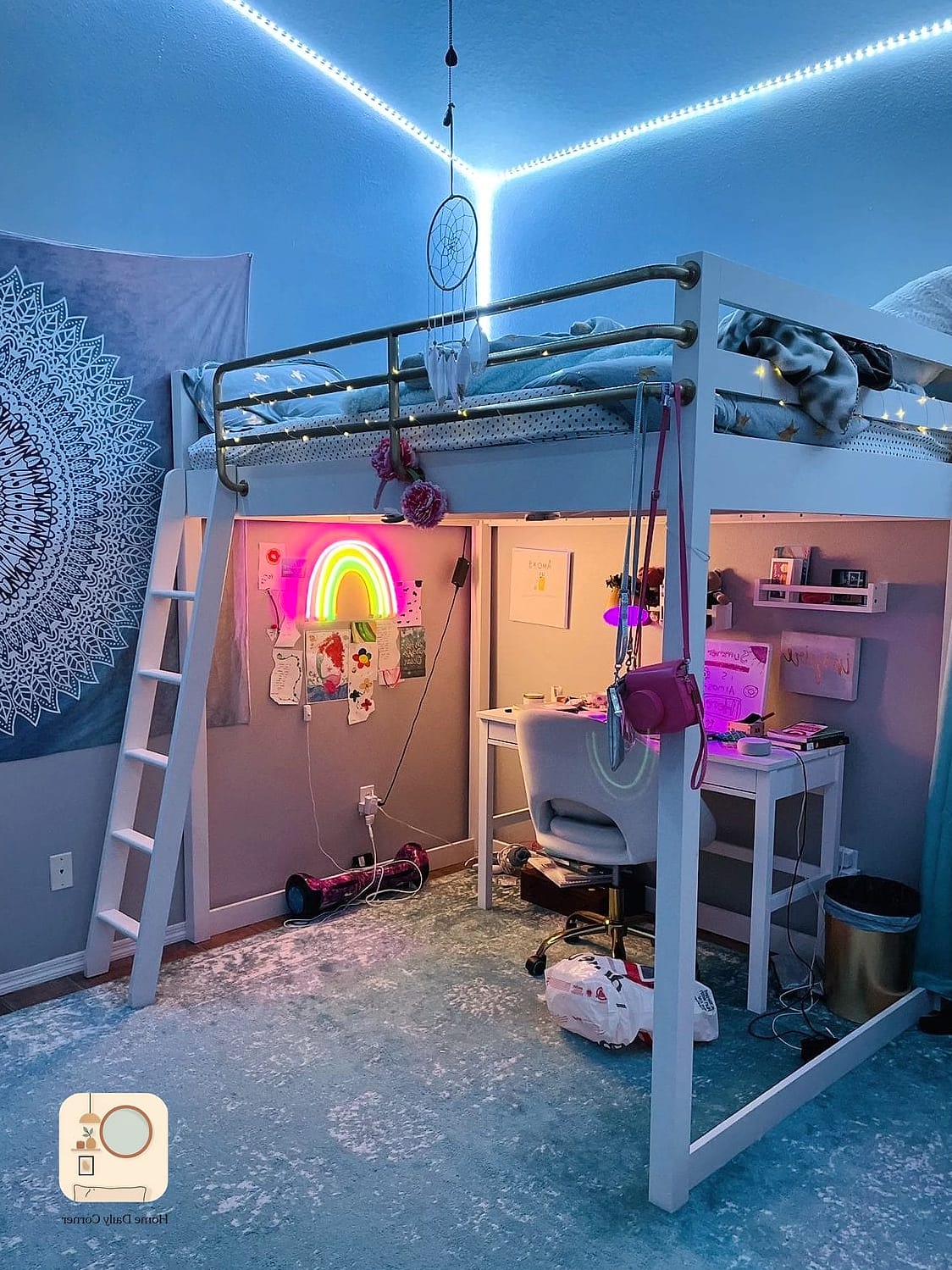 19 Teen Bedroom Decor Designs You Need to See Right Now 4 Loft Bed with a Study Nook Underneath