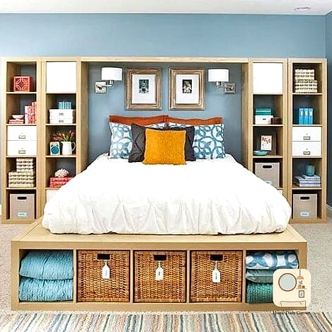 Matching Storage Baskets on Open Shelving