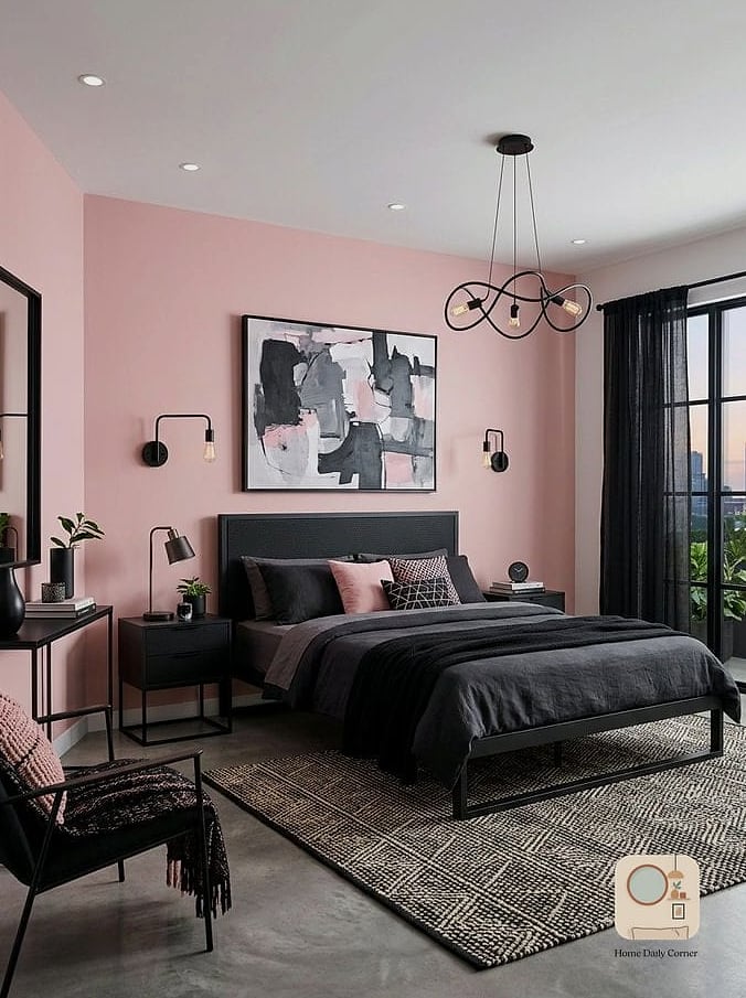 Millennial Pink Minimalist Bedroom