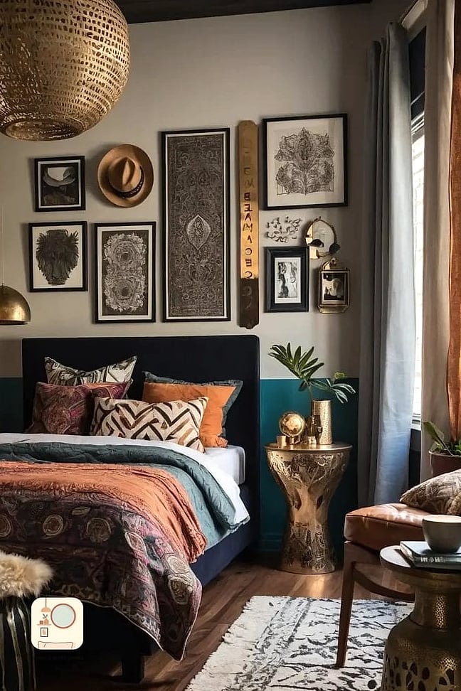 20 Eclectic Bedroom Looks We're Obsessed With This Year 12 Mixed Metal Hardware and Fixtures