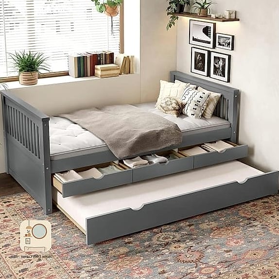 Modern Platform Day Bed with Hidden Storage