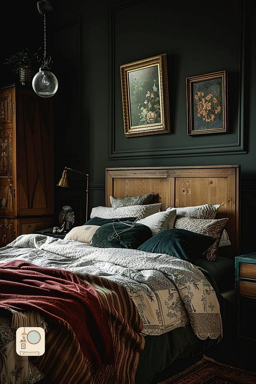 7 Elegant Bedroom Inspiration Boards You'll Want to Copy 3 Moody Jewel-Tone Retreat