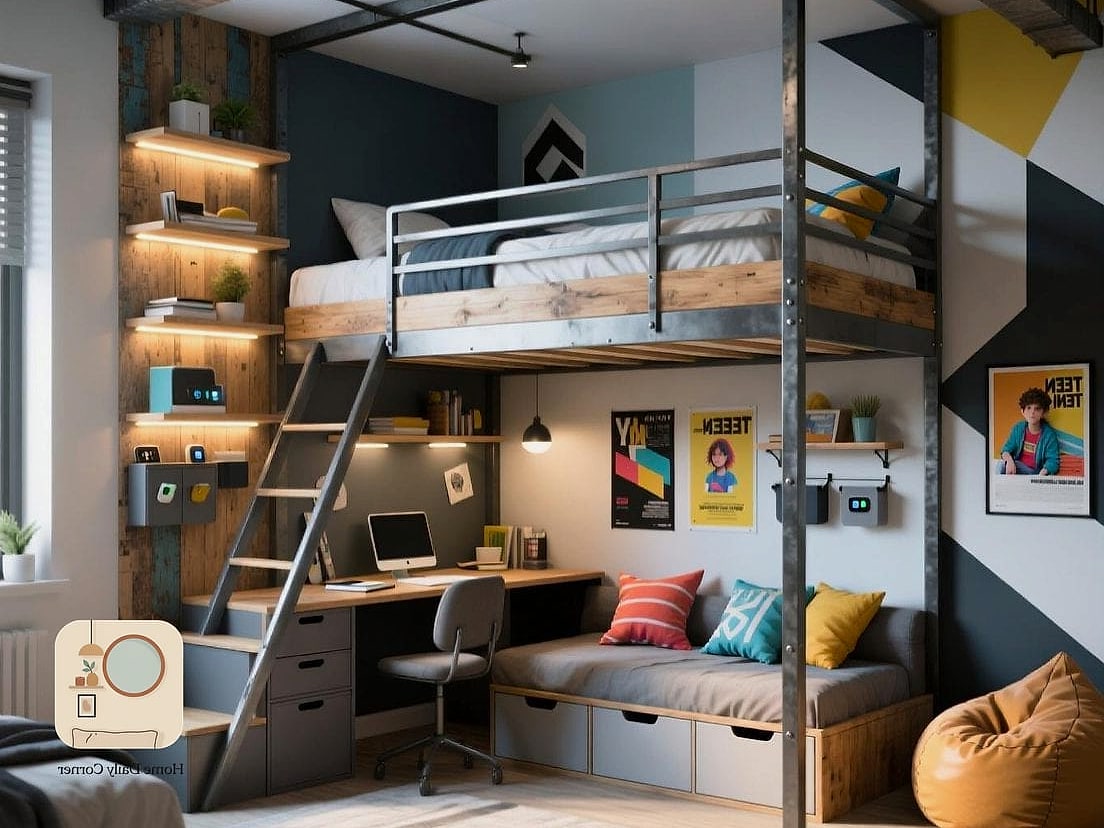 19 Teen Bedroom Decor Designs You Need to See Right Now 16 Multi-Functional Desk and Vanity Combo
