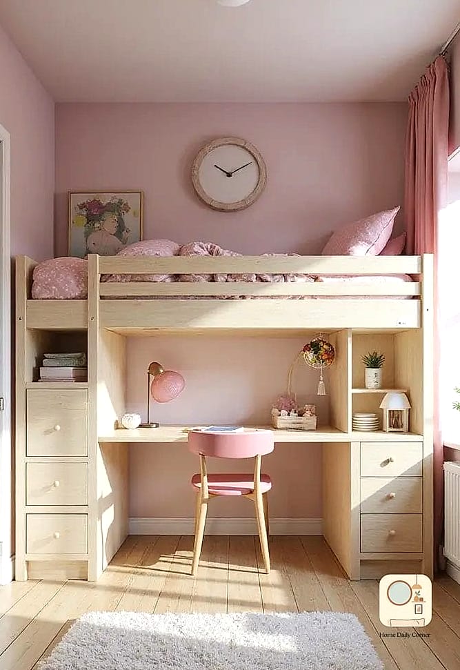 10 Girl Bedroom Designs For Kids Tips From Top Interior Designers 11 Multi-Functional Study and Sleep Zone