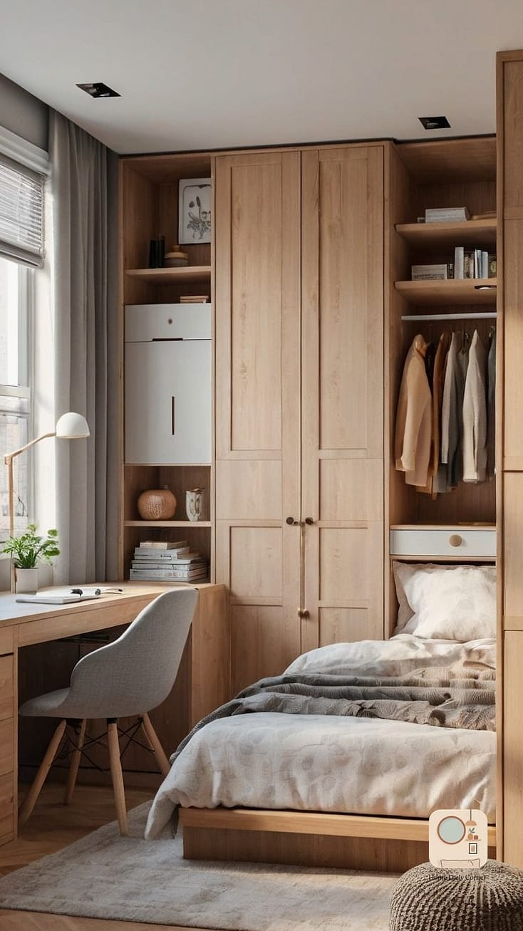 Multifunctional Small Bedroom Layout