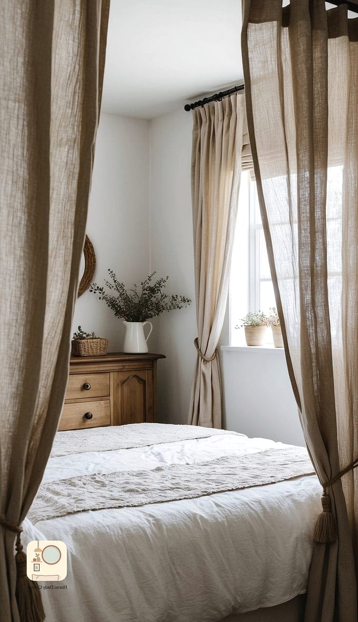 17 Cozy Bedroom Ideas Designs You Need to See Right Now 17 Natural Linen Curtains in Soft Neutrals