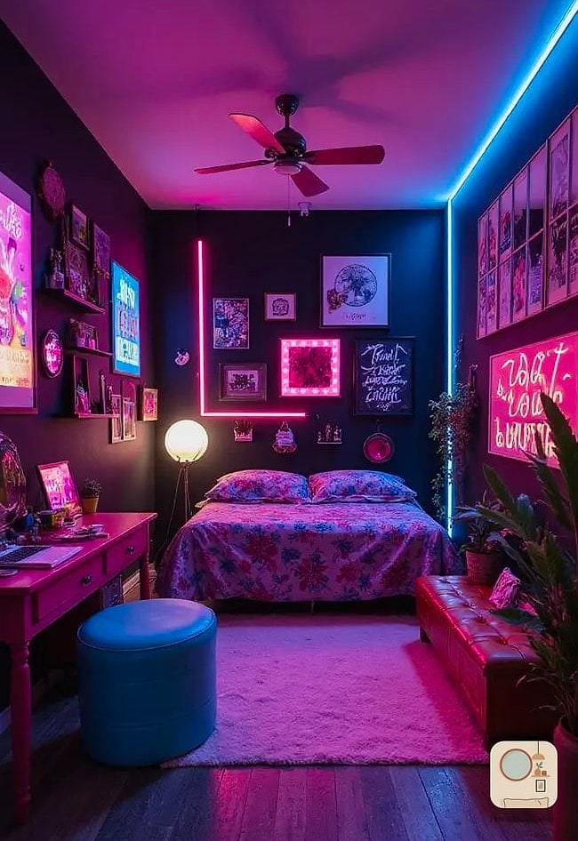 18 Bloxburg Bedroom Ideas Designs You Need to See Right Now 10 Neon Gamer Bedroom