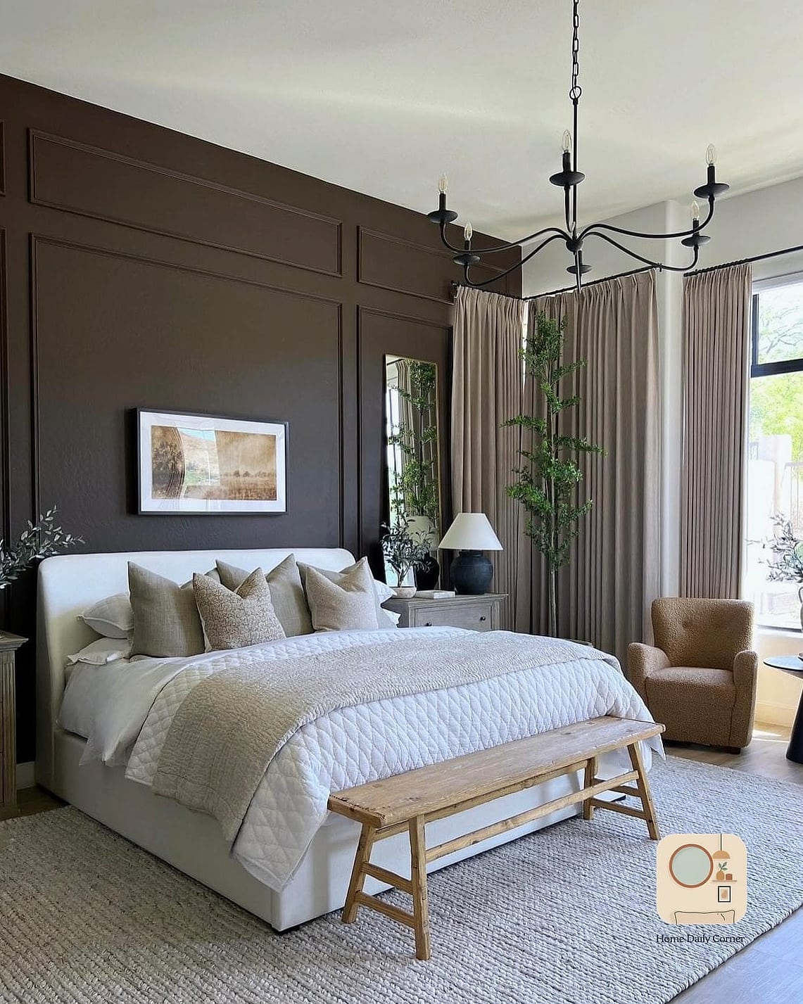 A Neutral Accent Wall with Texture Instead of Paint