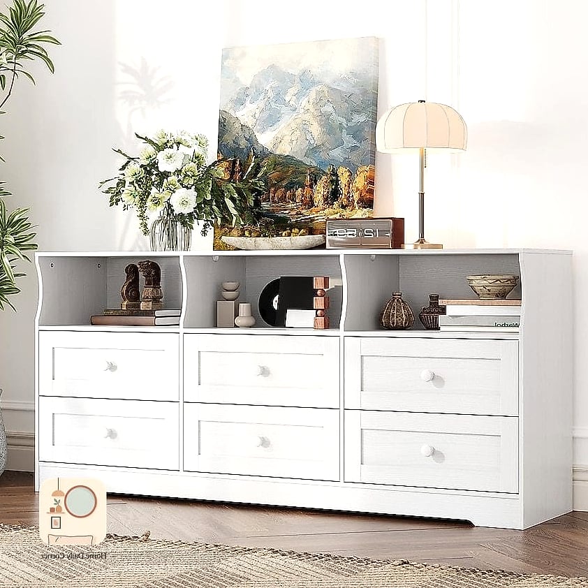 Open Shelf Above the Dresser Instead of Art