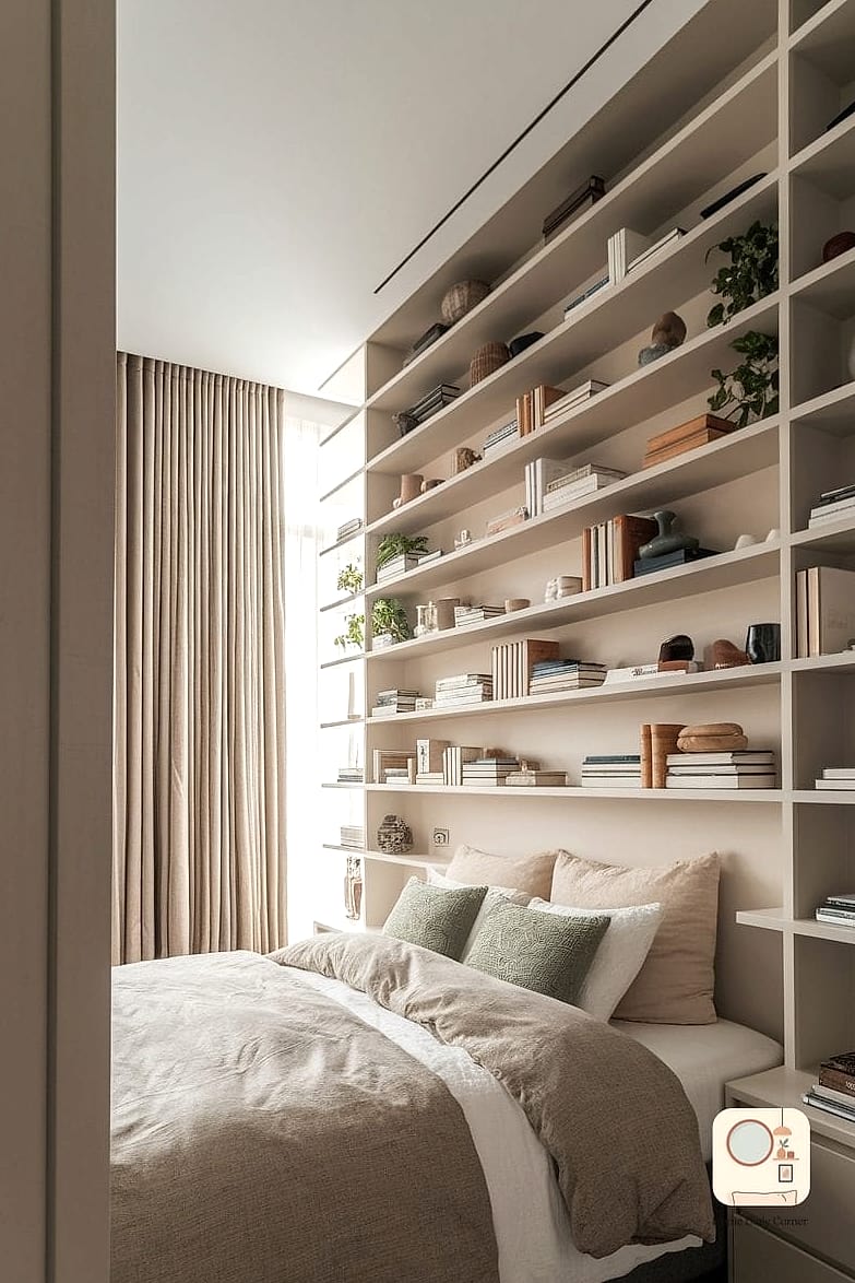 11 Aesthetic Bedroom Ideas Ideas to Upgrade Your Home This Weekend 4 Open Shelving for Books and Decor