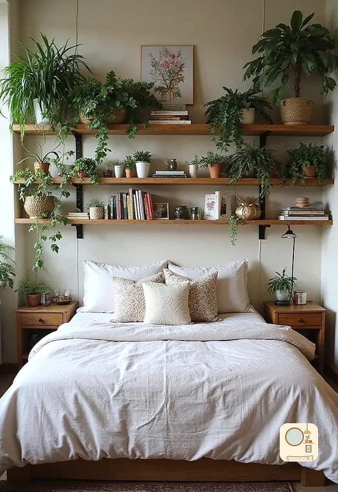 22 Beautiful Bohemian Bedroom Decor Inspiration Photos Worth Saving 20 Open Shelving Styled with Collected Objects