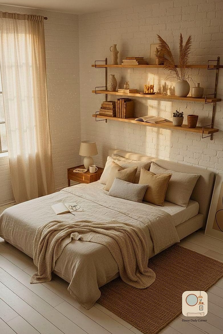 Open Shelving with Baskets and Books