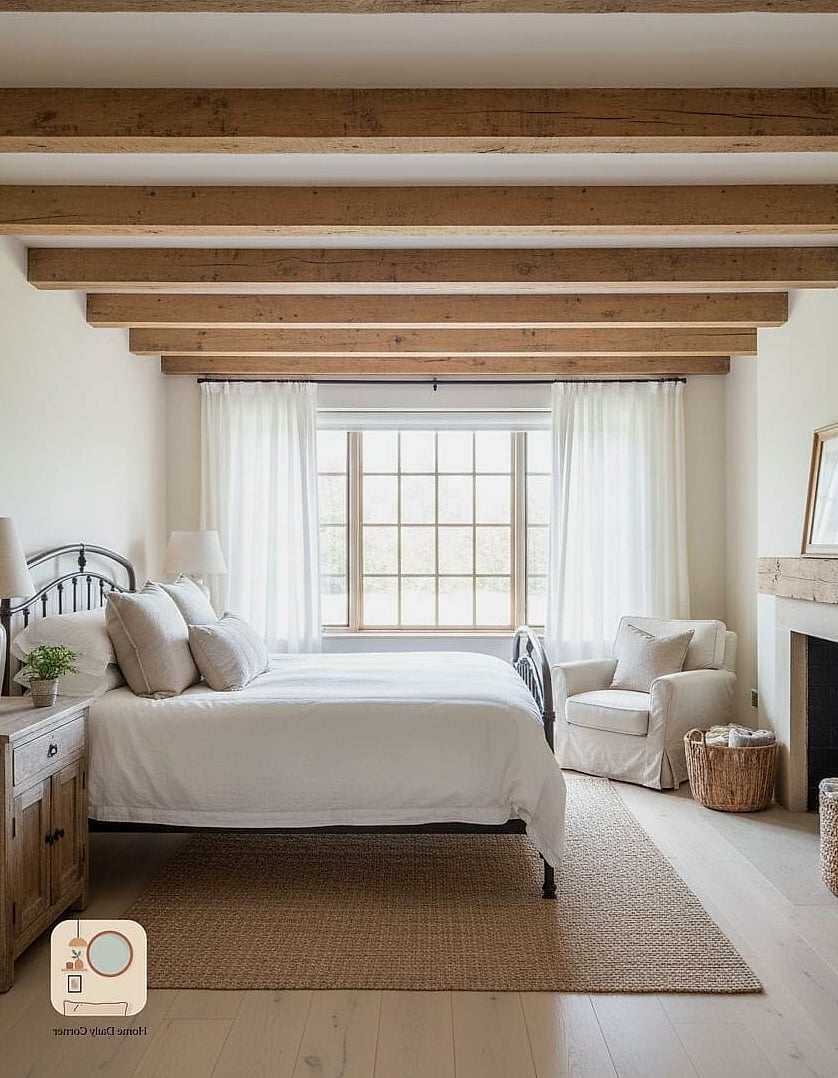 23 Farmhouse Bedroom Ideas Looks We're Obsessed With This Year 8 Open Wood Shelving for Display