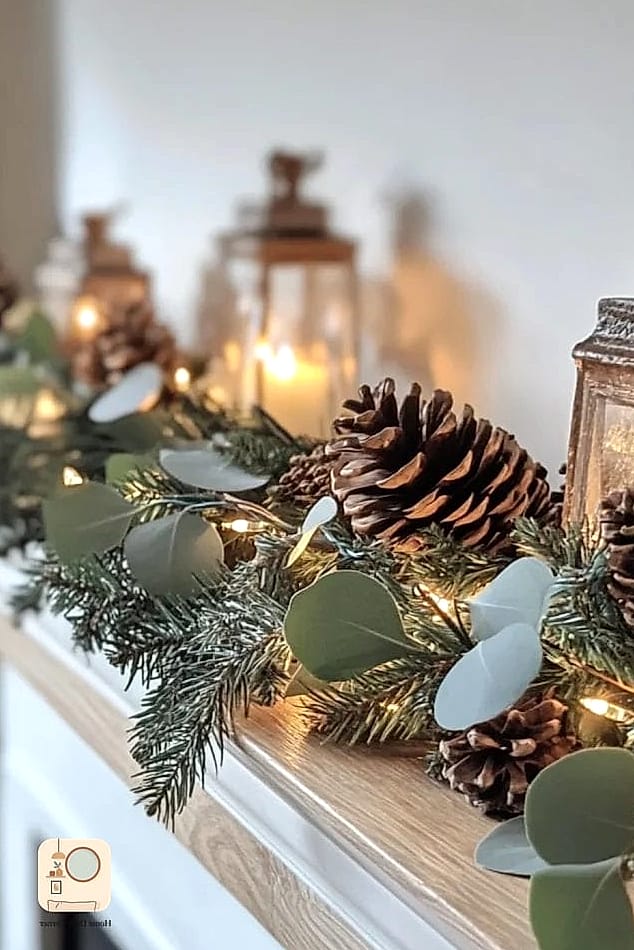 30 Beautiful Holiday Bedroom Decor Inspiration Photos Worth Saving 11 Pinecone and Eucalyptus Accents in a Bowl