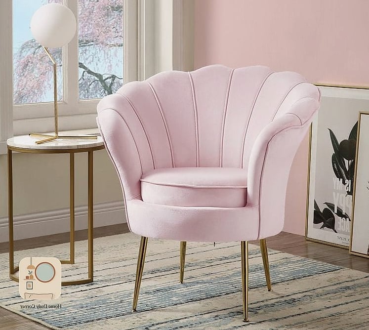 Pink Accent Chair Reading Nook