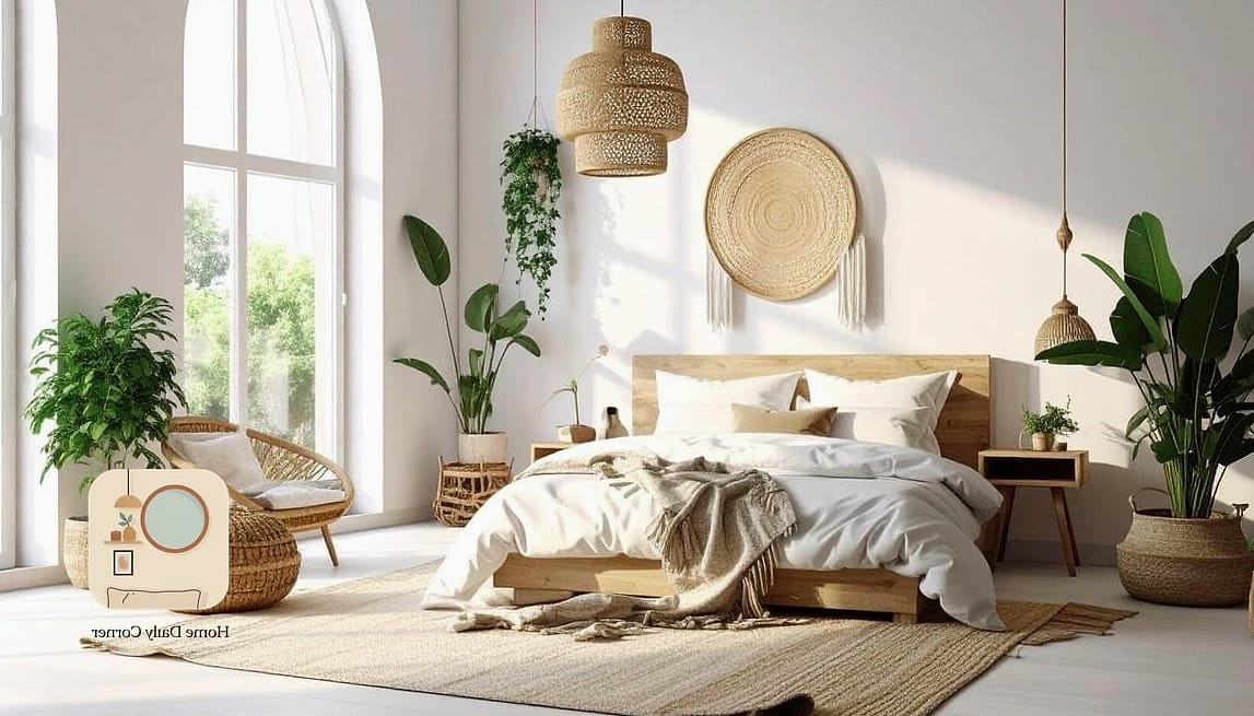 22 Beautiful Bohemian Bedroom Decor Inspiration Photos Worth Saving 10 Plants in Woven Baskets and Ceramic Planters