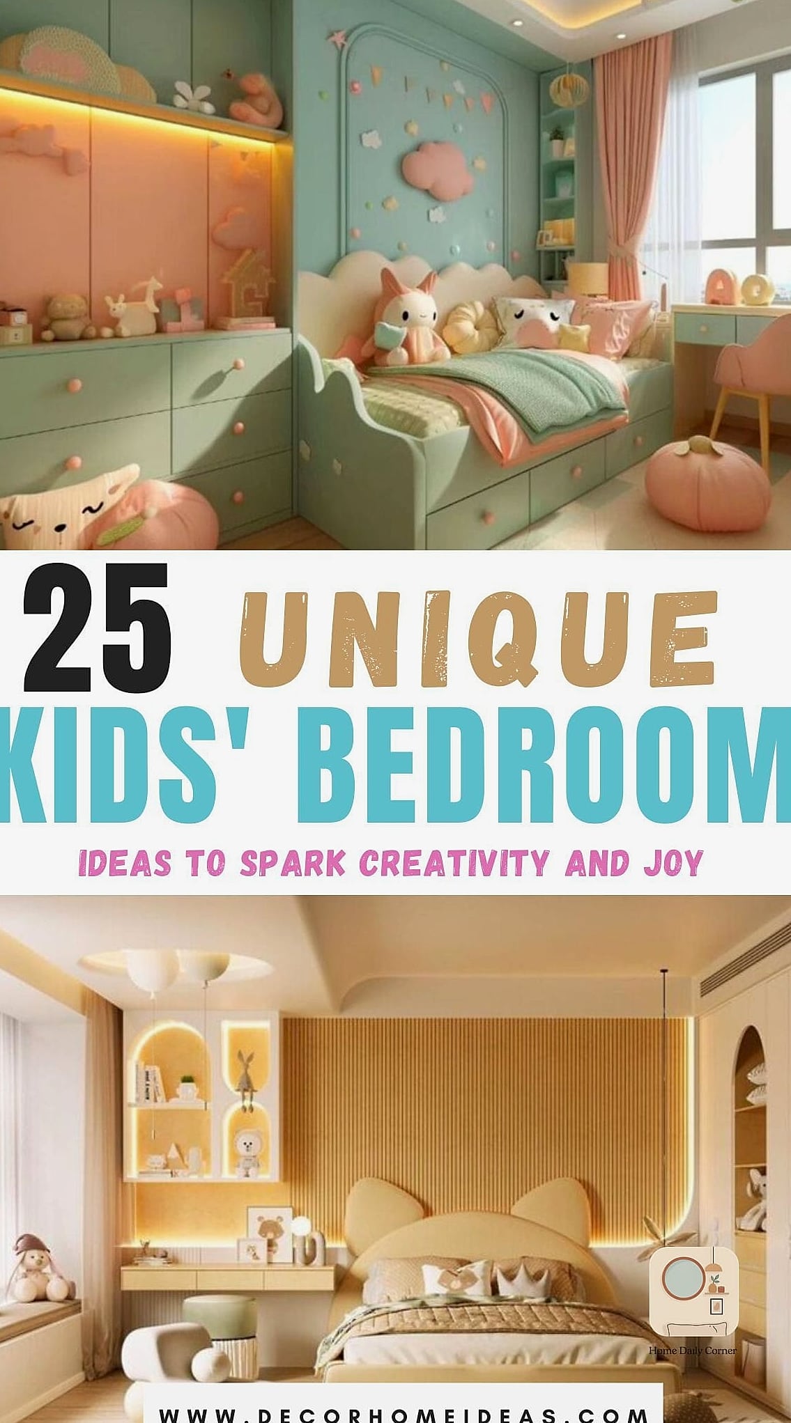 16 Kids Bedroom Decor Ideas From Homes We Absolutely Love 2 A Playful Accent Wall That Isn't Just Paint