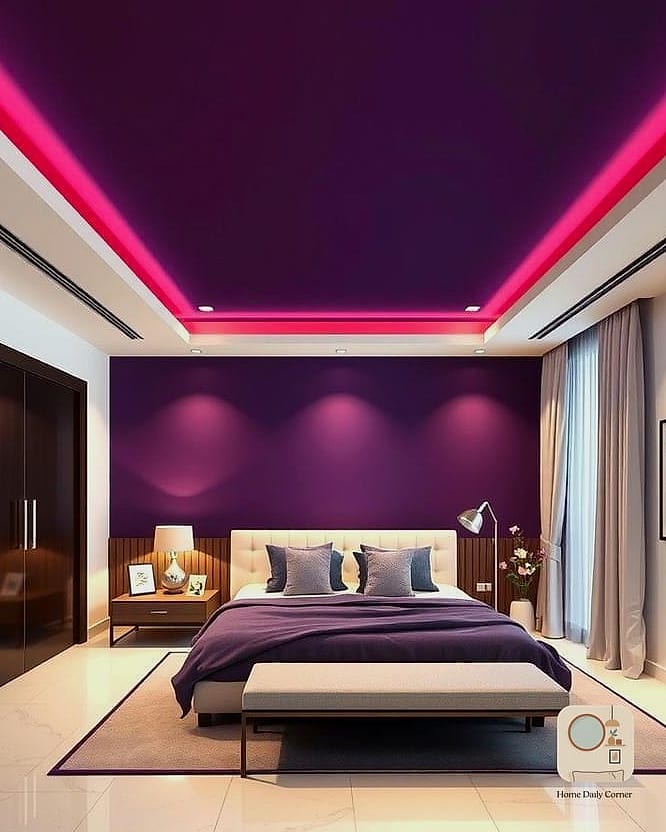 15 Purple Bedroom Decor Ideas to Upgrade Your Home This Weekend 15 Purple Ceiling for an Unexpected Twist