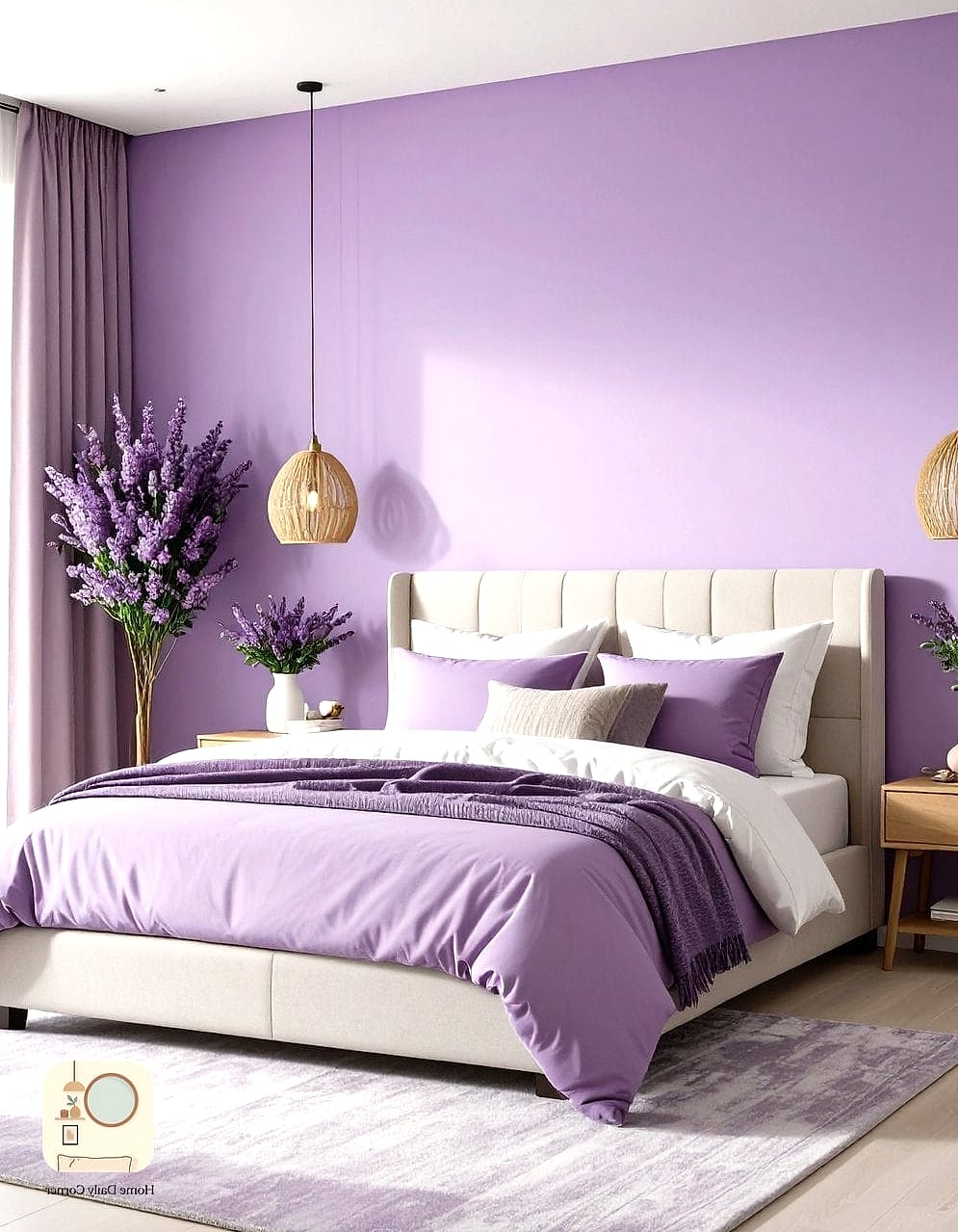 15 Purple Bedroom Decor Ideas to Upgrade Your Home This Weekend 9 Purple Ombre Wall Treatment