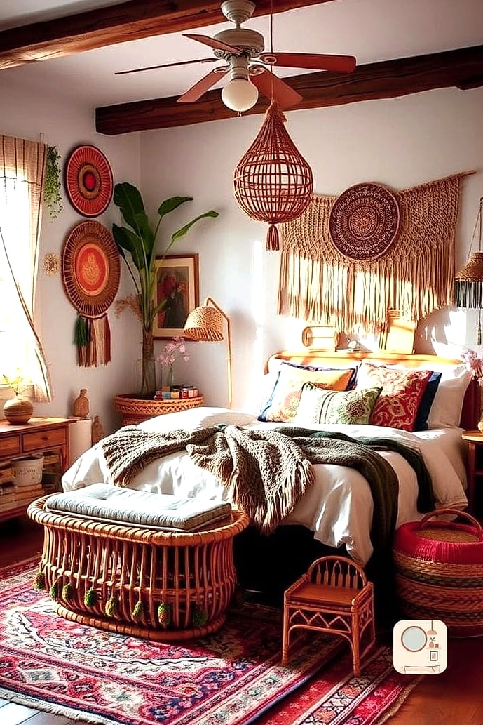 22 Beautiful Bohemian Bedroom Decor Inspiration Photos Worth Saving 4 Rattan and Wicker Furniture Pieces