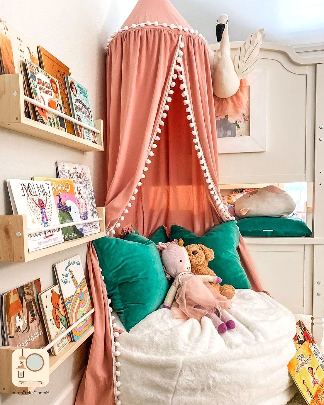 16 Kids Bedroom Decor Ideas From Homes We Absolutely Love 5 A Reading Nook Tucked Into a Corner