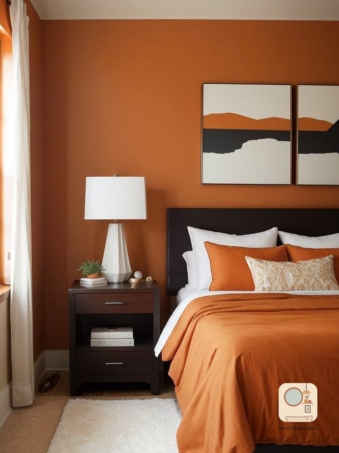 Rust Orange Accent Wall