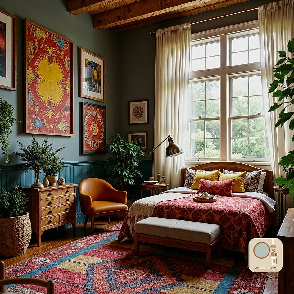 20 Eclectic Bedroom Looks We're Obsessed With This Year 18 Salvaged Wood Accents