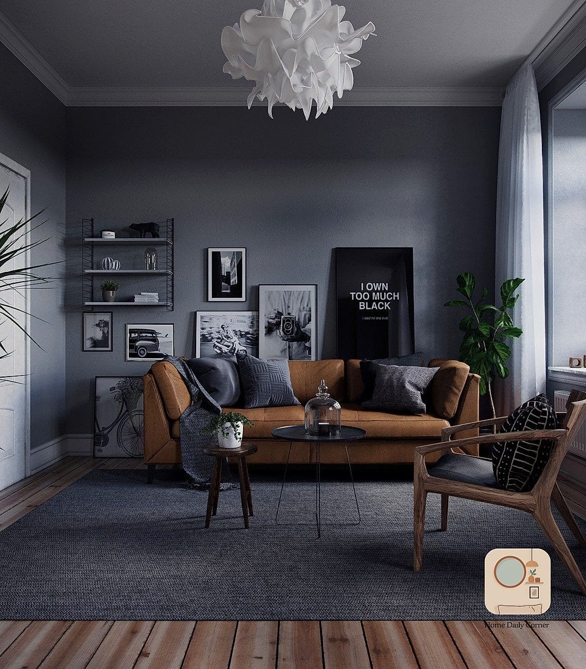 Scandinavian-Inspired Black and Blonde Wood Combo