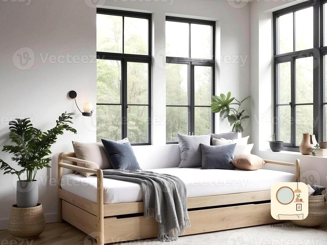 Scandinavian Style Day Bed in Light Wood