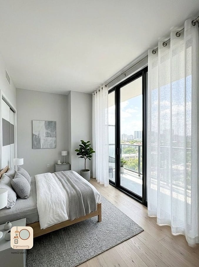 Sheer Curtains with Metallic Trim
