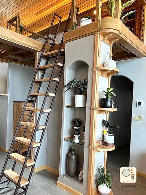 Slim Ladder Shelves in Unused Corners