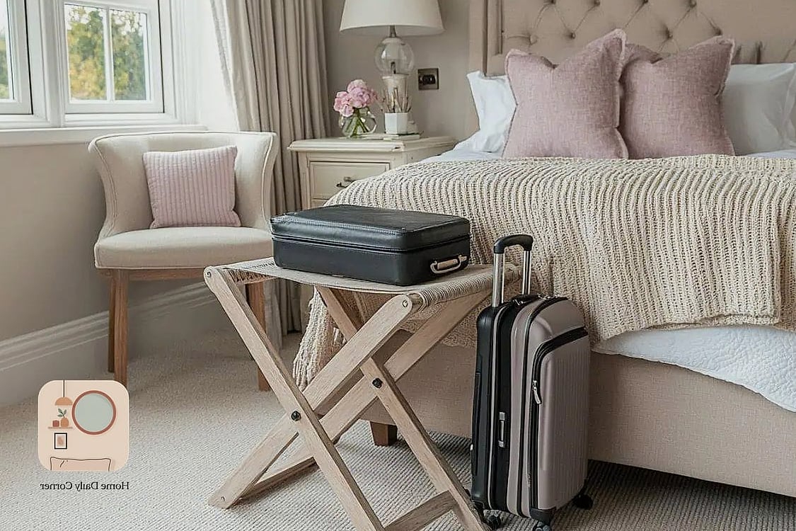 A Small Luggage Rack or Bench