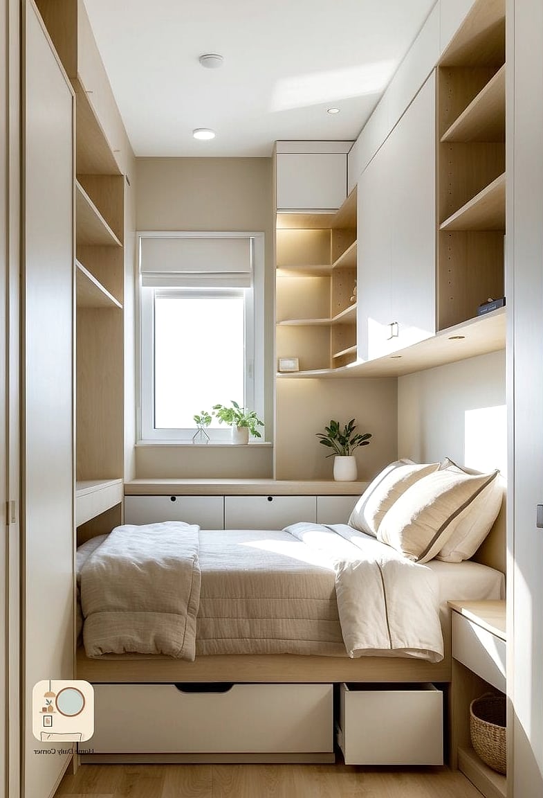10 Small Master Bedrooms Decor Inspiration Boards You'll Want to Copy 8 The Small Space Storage-First Board