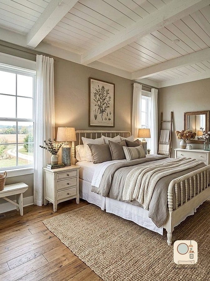 23 Farmhouse Bedroom Ideas Looks We're Obsessed With This Year 12 Soft Gray or Greige Walls