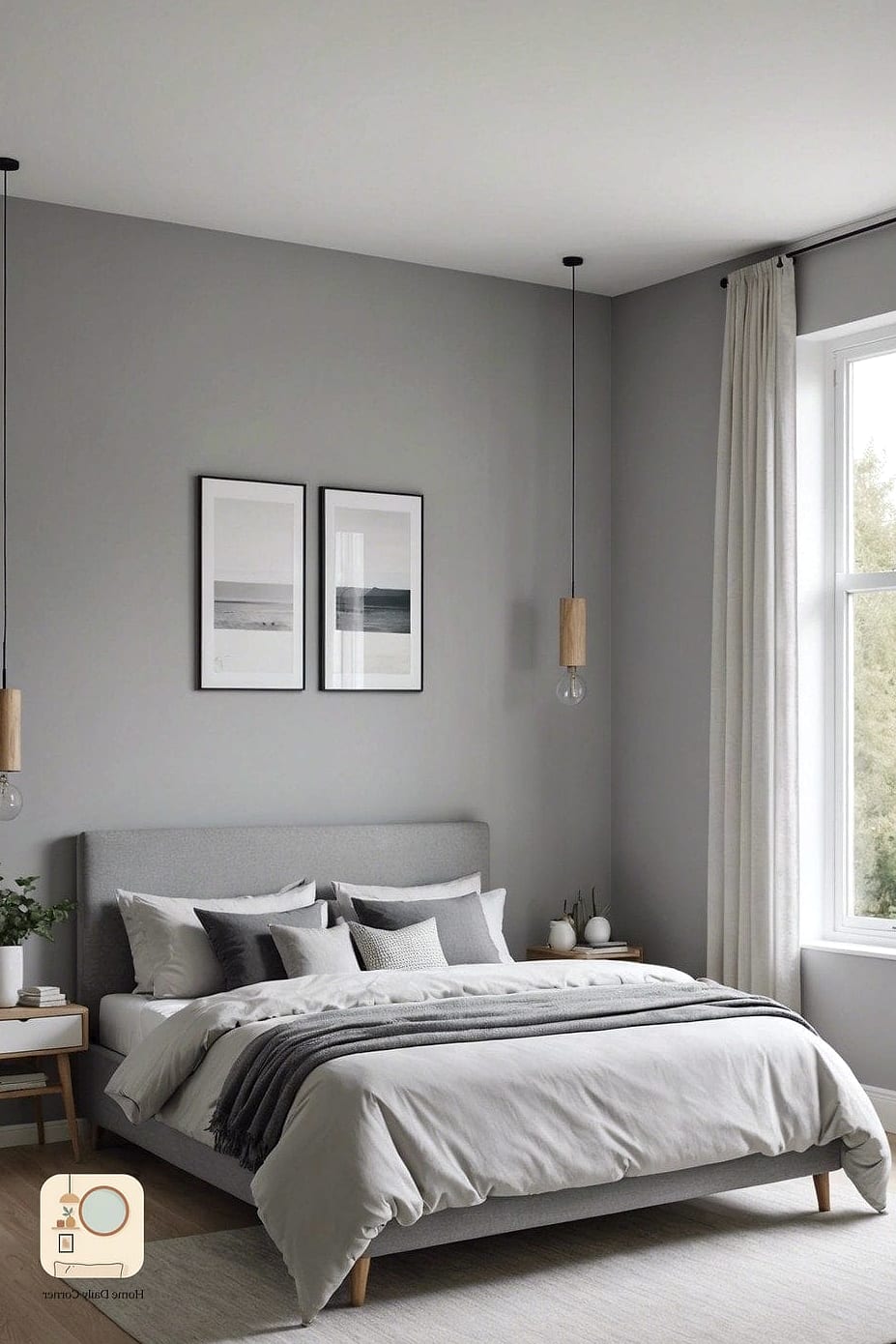Soft Grey Walls Paired with White Trim