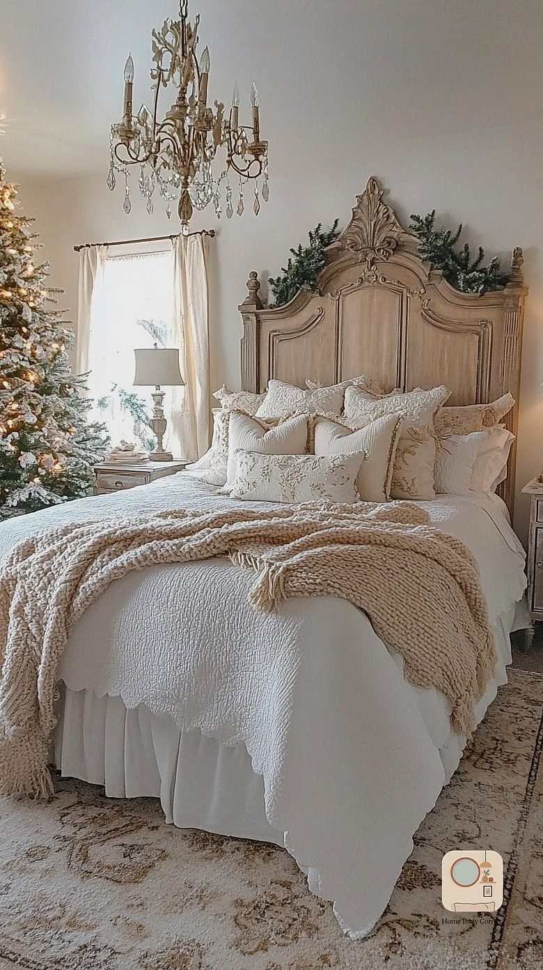 30 Beautiful Holiday Bedroom Decor Inspiration Photos Worth Saving 30 Soft Holiday-Scented Linen Spray for Bedding