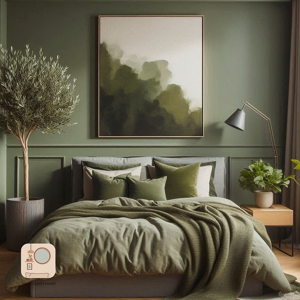Soft Olive Green with Brass Details