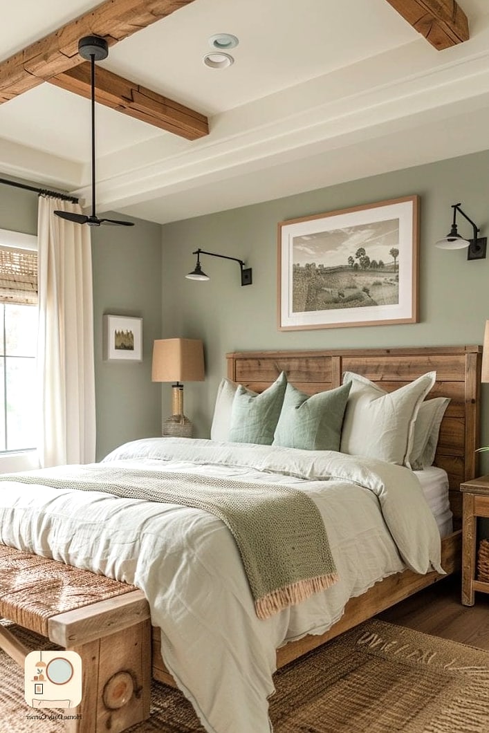Soft Sage or Muted Green Accent Wall