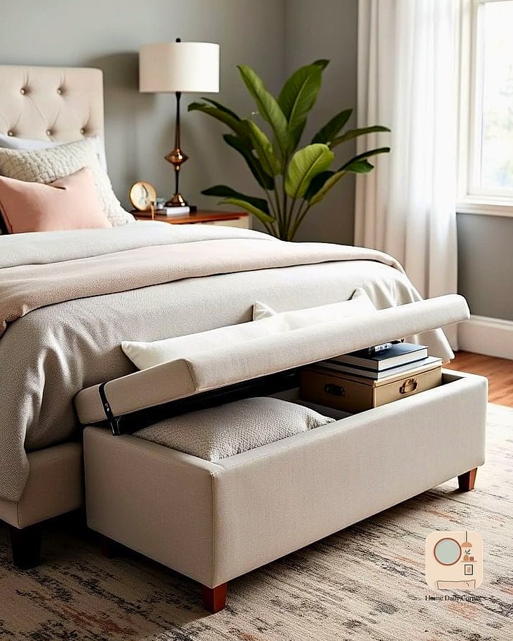 Storage Ottomans at the Foot of the Bed