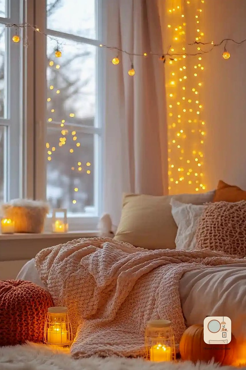 18 Fall Bedroom Decor Concepts That Are Actually Achievable on a Budget 6 Switch Your Lighting to Warmer Bulbs