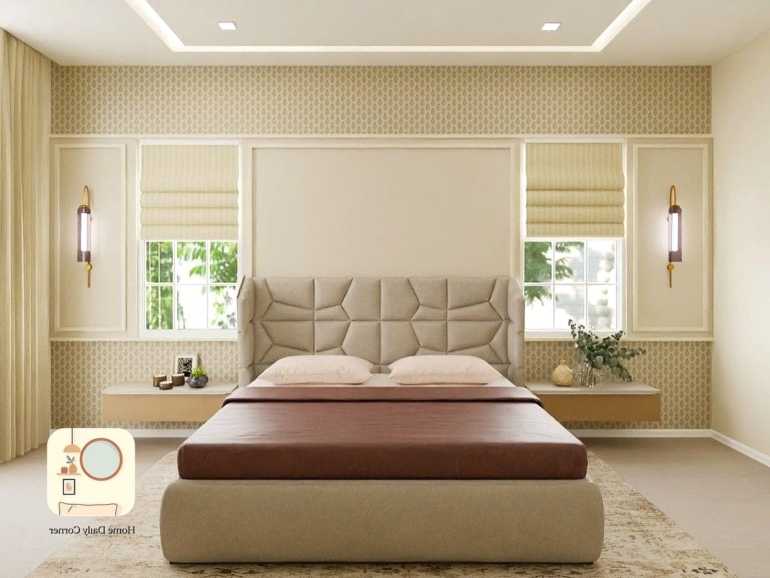 Symmetrical TV Wall with Matching Nightstands
