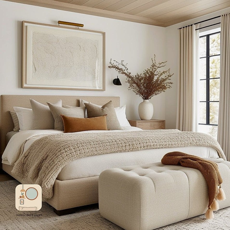21 Decor Bedroom Designs You Need to See Right Now 6 Textured Boucle Headboard