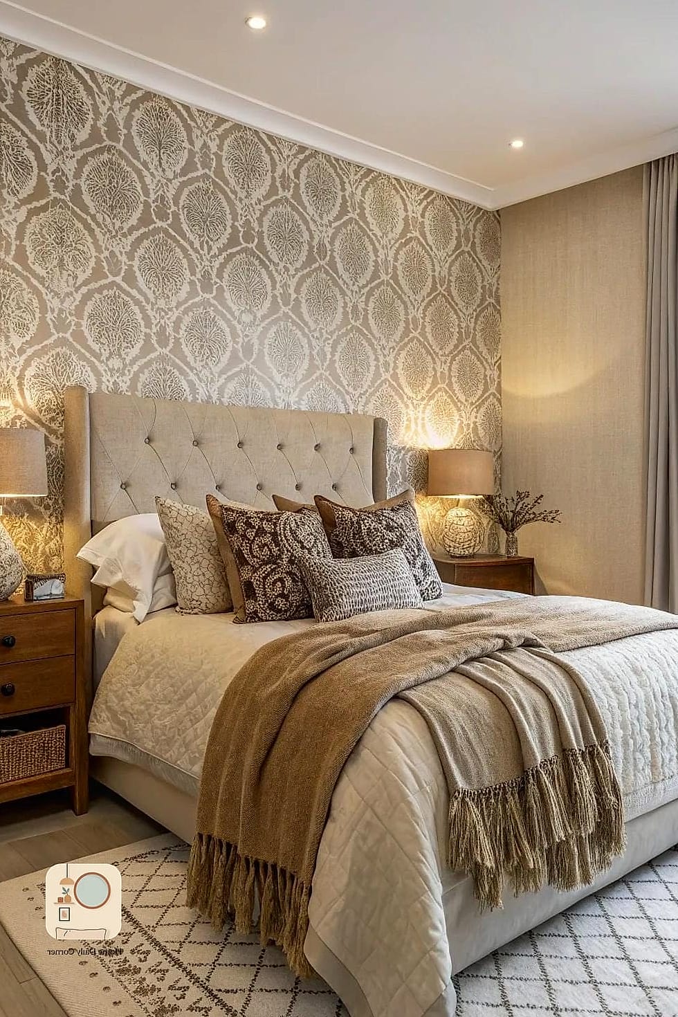 Textured Wallpaper on One Accent Wall
