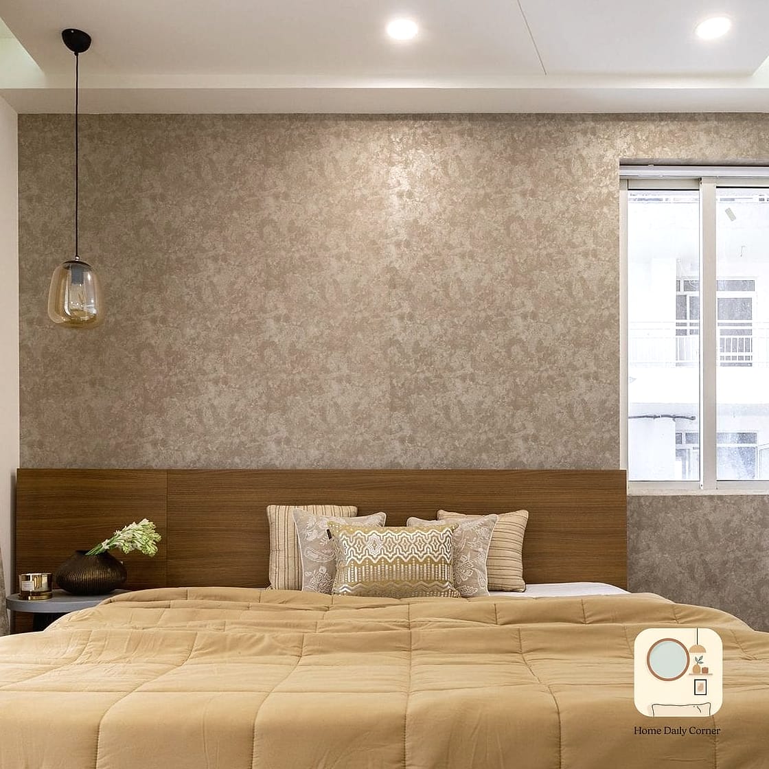Textured Wallpaper on One Accent Wall