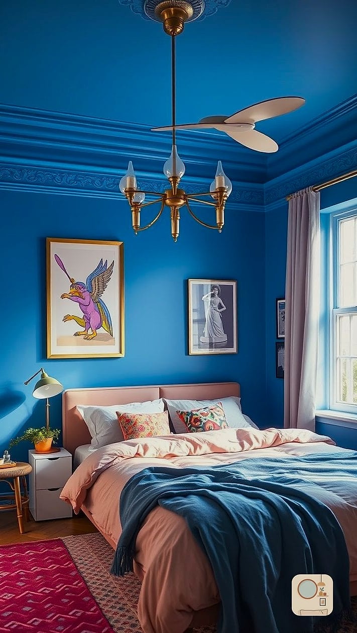20 Eclectic Bedroom Looks We're Obsessed With This Year 10 Two-Tone Painted Walls