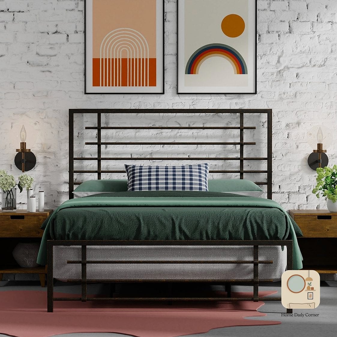12 Metal Bed Frame Bedroom Ideas Ideas That Are Both Stylish and Practical 8 Two-Tone Frame Mixing Metal and Wood