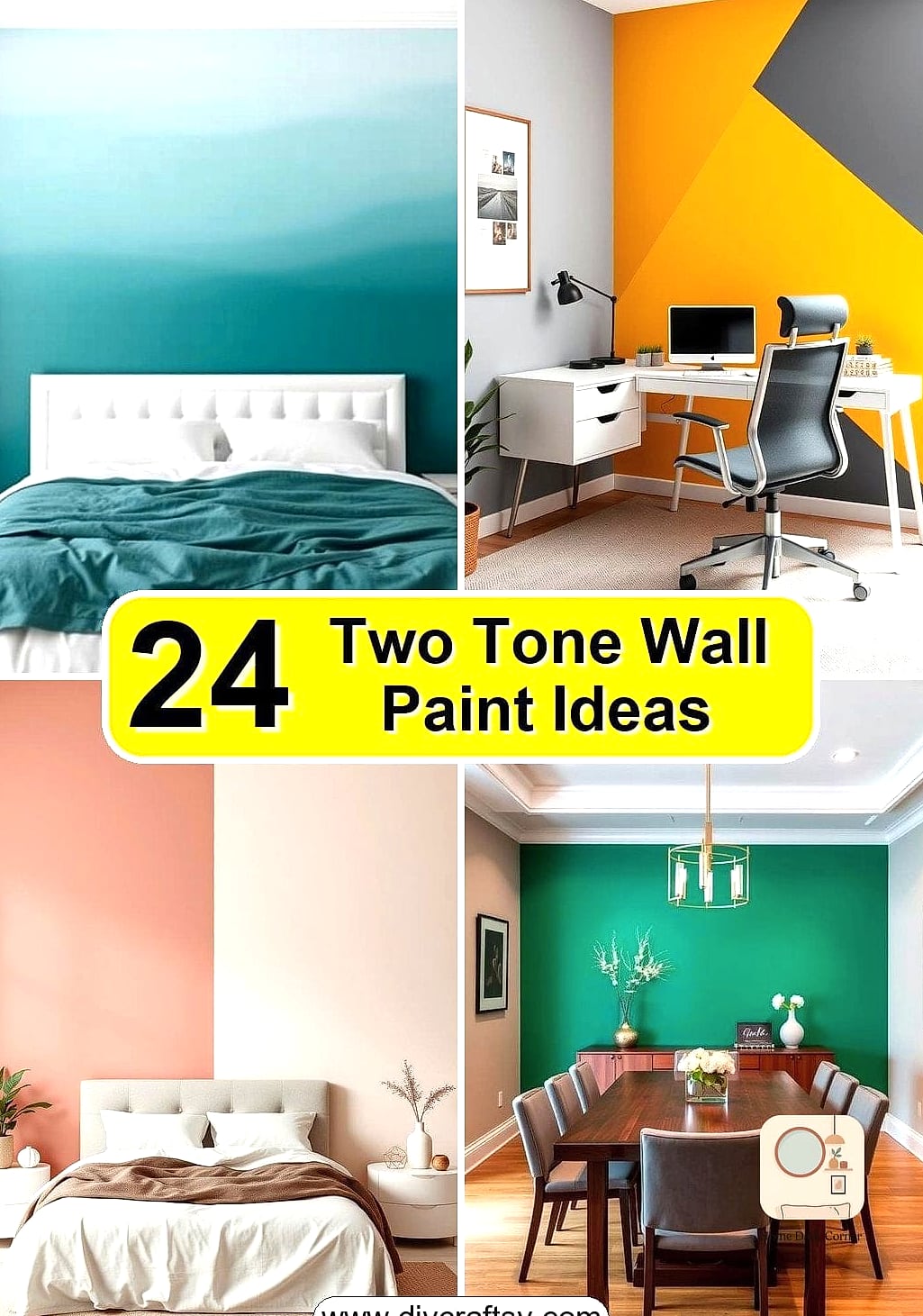 10 Creative Wall Painting Ideas Bedroom Unique Ideas You Haven't Seen Before 9 Two-Tone Walls Split on the Diagonal