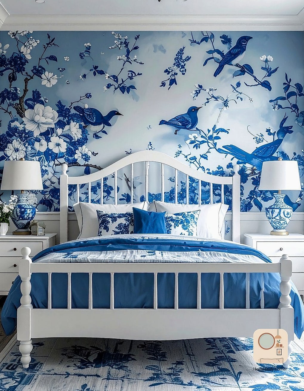Use a Chinoiserie-Print Wallpaper Accent